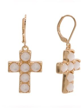 Robert Lee Morris Mother of Pearl Cross Earrings